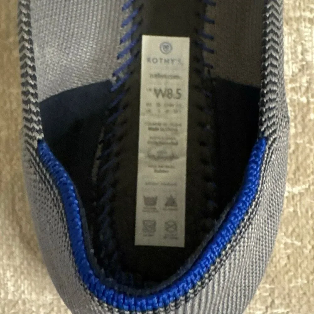 Rothy's Women's The Point Knit Slip-On Ballet Flats Grey Birdseye Size 8.5